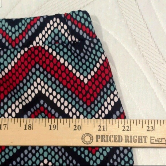 Y2K Revival Cato Skirt Womens XL Multicolor Chevron Stretch Retro Boho Mod Prepp - Picture 6 of 8